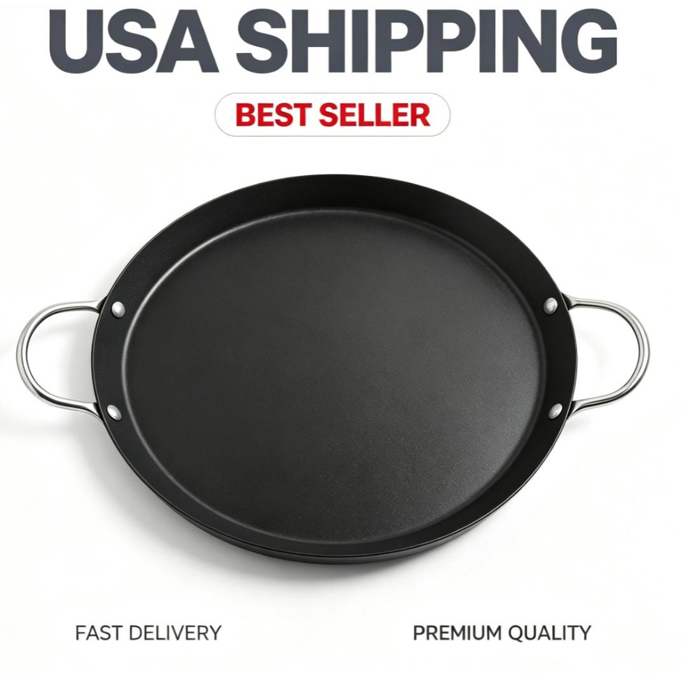 Comal Griddle Round - Comal Redondo Antiadherente de Acero al