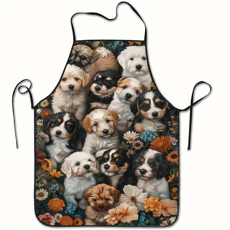 Home Cooking For Dogs - Delantal con temática de flores para
