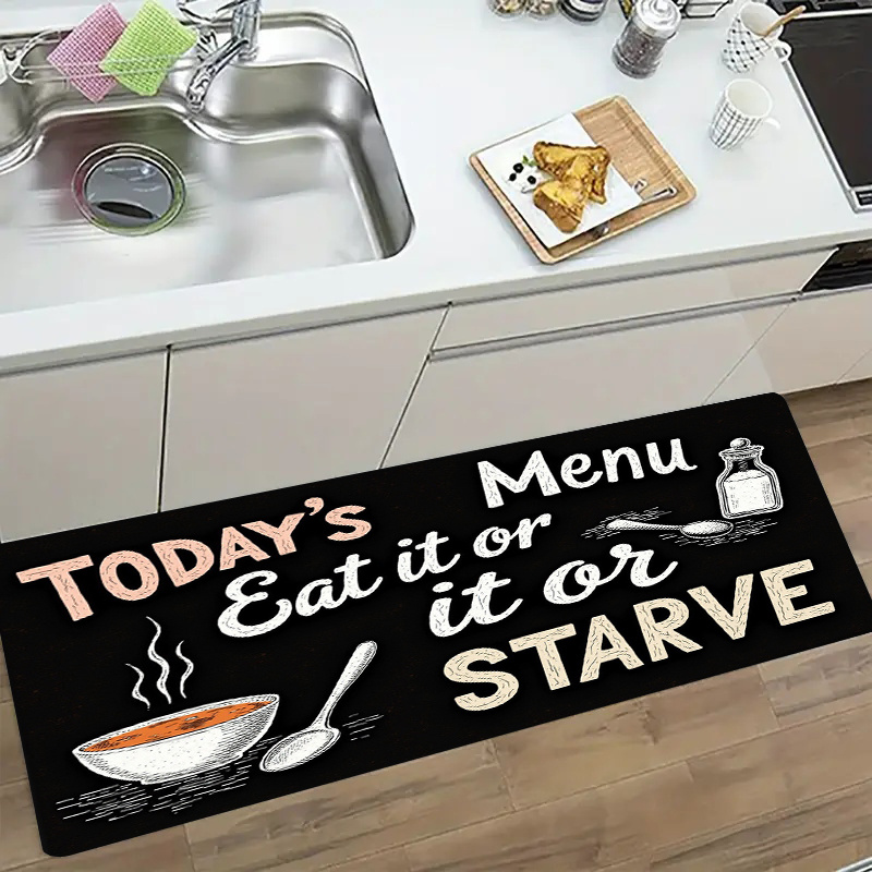 Home Cooking Menu - Alfombra antideslizante con diseño de menú