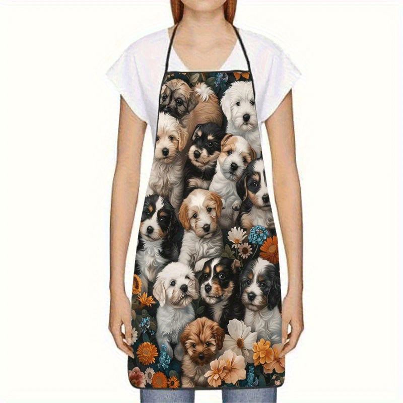 Delantal con temática de flore - Home Cooking For Dogs reseña y precio