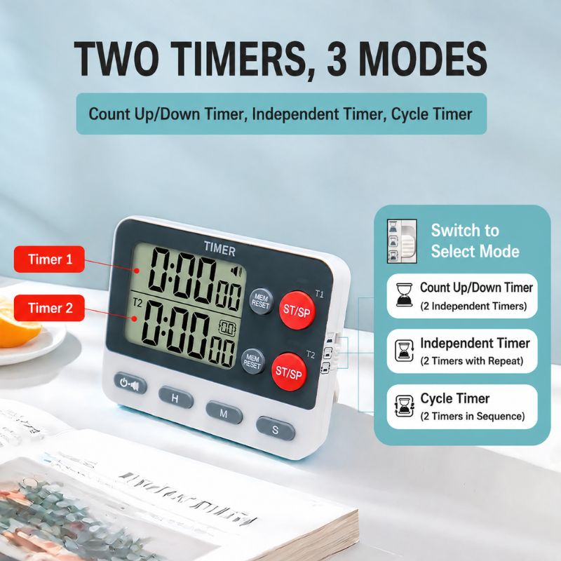 Temporizador Digital de Dos Ca - Home Cooking Channel reseña y precio